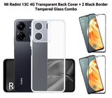 VAKIBO Premium Clear 1.5MM Thick Transparent Soft TPU Rubber Back Cover Case With Camera Protection Suitable for Mi Redmi 13C 4G