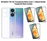VAKIBO Premium Clear 1.5MM Thick Transparent Soft TPU Rubber Back Cover Case With Camera Protection Suitable for Mi Redmi 13C 5G
