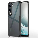 VAKIBO Best Selling Black and Transparent Coloured Made With Soft TPU and Acrylic Back Cover Case With 4 Corner and Camera Protection Suitable for Vivo Y04