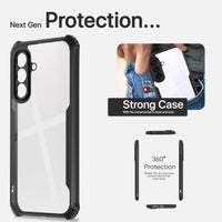 VAKIBO Best Selling Black and Transparent Back Cover Case Made With Soft TPU and Acrylic With 4 Corner and Camera Protection Suitable for Samsung Galaxy A56