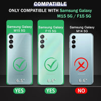 VAKIBO Best Selling Black and Transparent Back Cover Case Made With Soft TPU and Acrylic With 4 Corner and Camera Protection Suitable for Samsung Galaxy F15 5G