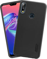 VAKIBO Niukin Dotted Design Black Coloured Soft TPU Rubber Back Cover Case With Camera Protection Ring Suitable for Asus Zenfone Max Pro M2