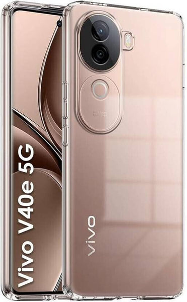 VAKIBO Premium Clear 2MM Thick Transparent Soft TPU Rubber Back Cover Case With Camera Protection Suitable for Vivo V40E