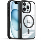 VAKIBO Megnatic Magsafe Black Coloured Soft with Hard back Back Cover Case With Camera Protection Ring Suitable for iPhone 16 Pro Max