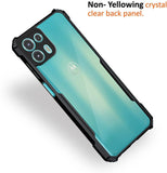 VAKIBO Best Selling Black and Transparent Back Cover Case Made With Soft TPU and Acrylic With 4 Corner and Camera Protection Suitable for Moto Edge 20 Fusion