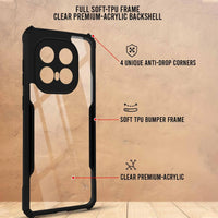 VAKIBO Best Selling Black and Transparent Coloured Made With Soft TPU and Acrylic Back Cover Case With 4 Corner and Camera Protection Suitable for Iqoo 13 5g