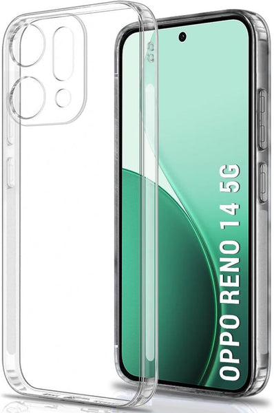 VAKIBO Premium Clear 1.5MM Thick Transparent Soft TPU Rubber Back Cover Case With Camera Protection Suitable for Oppo Reno 14
