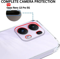 VAKIBO Premium Clear 1.5MM Thick Transparent Soft TPU Rubber Back Cover Case With Camera Protection Suitable for Oppo Reno13 Pro 5G
