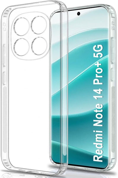 VAKIBO Premium Clear 1.5MM Thick Transparent Soft TPU Rubber Back Cover Case With Camera Protection Suitable for Mi Redmi Note 14 Pro Plus 5G