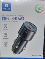 Car Charger USB 100W PD+Super Fast QC3.0 -CC-04 Treams