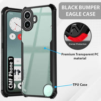 VAKIBO Super Premium Black Border Transparent Case With Corner Protection & Camera Protection Suitable for Nothing Phone CMF 1