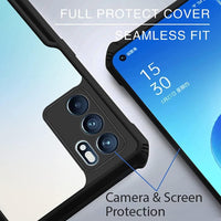 VAKIBO Best Selling Black and Transparent Back Cover Case Made With Soft TPU and Acrylic With 4 Corner and Camera Protection Suitable for Oppo Reno 12