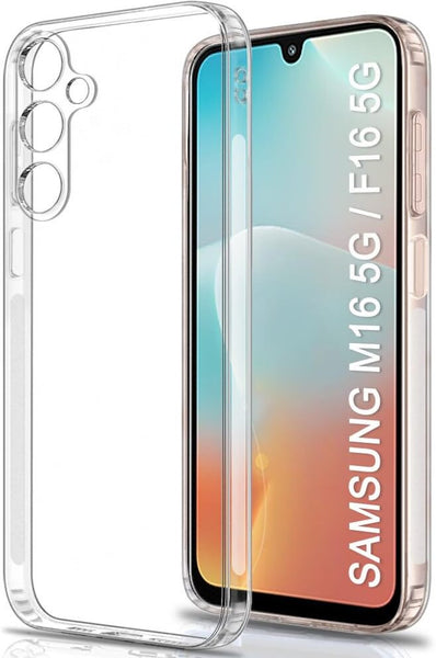 VAKIBO Premium Clear 1.5MM Thick Transparent Soft TPU Rubber Back Cover Case With Camera Protection Suitable for Samsung Galaxy M16