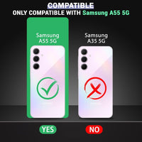 VAKIBO Premium Clear 2MM Thick Transparent Soft TPU Rubber Back Cover Case With Camera Protection Suitable for Samsung Galaxy A55 5G