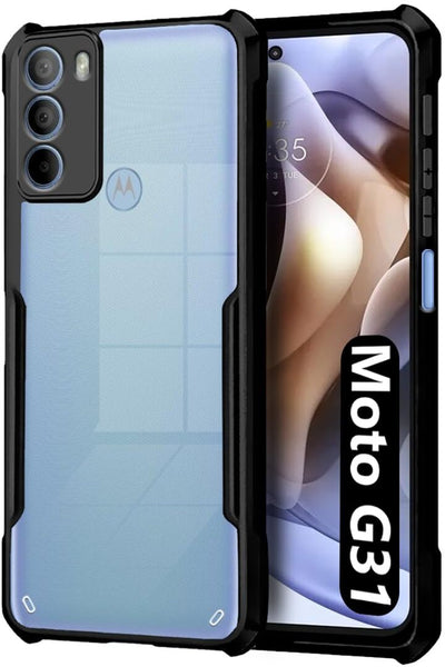 VAKIBO Super Premium Black Border Transparent Case With Corner Protection & Camera Protection Suitable for Moto G41