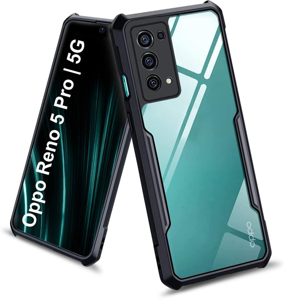 VAKIBO Super Premium Black Border Transparent Case With Corner Protection & Camera Protection Suitable for Oppo Reno 5 Pro