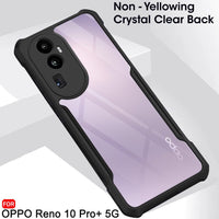 VAKIBO Best Selling Black and Transparent Back Cover Case Made With Soft TPU and Acrylic With 4 Corner and Camera Protection Suitable for Oppo Reno 10 Pro Plus