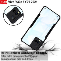 VAKIBO Super Premium Black Border Transparent Case With Corner Protection & Camera Protection Suitable for Vivo Y21E