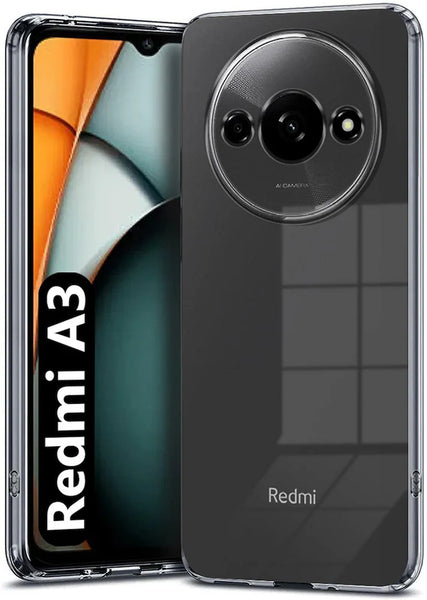 VAKIBO Premium Clear 1.5MM Thick Transparent Soft TPU Rubber Back Cover Case With Camera Protection Suitable for Mi Redmi A3X