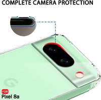 VAKIBO Premium Clear 1.5MM Thick Transparent Soft TPU Rubber Back Cover Case With Camera Protection Suitable for Google Pixel 8A