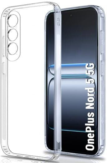 VAKIBO Premium Clear 1.5MM Thick Transparent Soft TPU Rubber Back Cover Case With Camera Protection Suitable for OnePlus Nord 5
