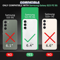 VAKIBO Megnatic Magsafe Black Coloured Soft with Hard back Back Cover Case With Camera Protection Ring Suitable for Samsung Galaxy S23 FE