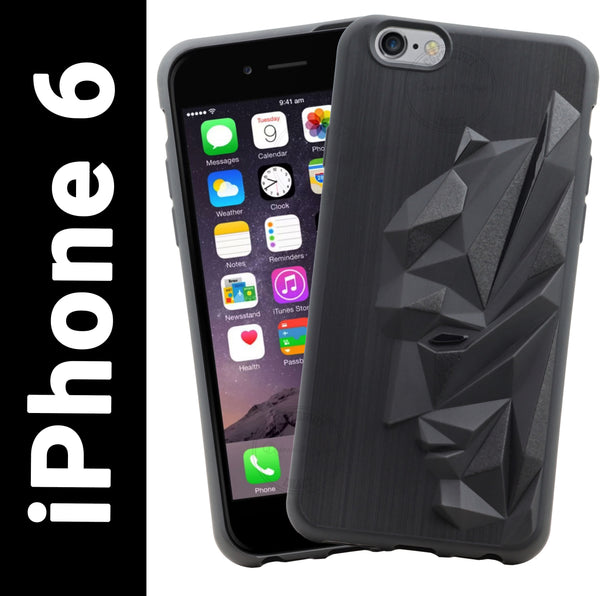 VAKIBO Bat Man 3D Mask Design Black Coloured Soft TPU Back Cover Case With Camera Protection Ring Suitable for Apple iPhone 6