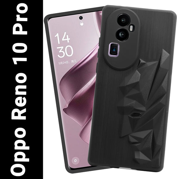 VAKIBO Bat Man 3D Mask Design Black Coloured Soft TPU Back Cover Case With Camera Protection Ring Suitable for Oppo Reno 10 Pro Plus