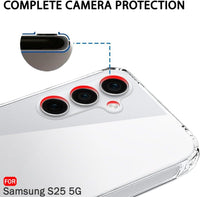 VAKIBO Premium Clear 1.5MM Thick Transparent Soft TPU Rubber Back Cover Case With Camera Protection Suitable for Samsung Galaxy S25