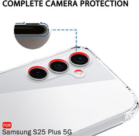 VAKIBO Premium Clear 1.5MM Thick Transparent Soft TPU Rubber Back Cover Case With Camera Protection Suitable for Samsung Galaxy S25 Plus