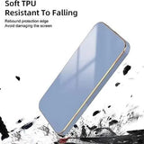 VAKIBO Golden Chrome Border Steel Blue Coloured Soft TPU Back Cover Case With Camera Protection Suitable for Mi Redmi 7