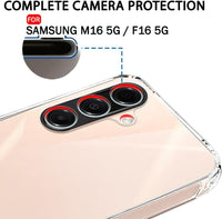 VAKIBO Premium Clear 1.5MM Thick Transparent Soft TPU Rubber Back Cover Case With Camera Protection Suitable for Samsung Galaxy M16