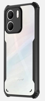 VAKIBO Best Selling Black and Transparent Coloured Made With Soft TPU and Acrylic Back Cover Case With 4 Corner and Camera Protection Suitable for Oppo A5x