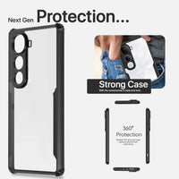 VAKIBO Best Selling Black and Transparent Coloured Made With Soft TPU and Acrylic Back Cover Case With 4 Corner and Camera Protection Suitable for Vivo Y400 Pro