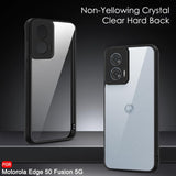 VAKIBO Super Premium Black Border Transparent Case With Corner Protection & Camera Protection Suitable for Moto Edge 50 Fusion