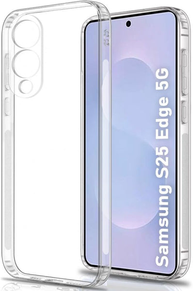 VAKIBO Premium Clear 1.5MM Thick Transparent Soft TPU Rubber Back Cover Case With Camera Protection Suitable for Samsung Galaxy S25 Edge