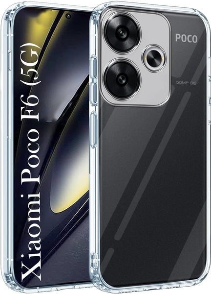 VAKIBO Premium Clear 1.5MM Thick Transparent Soft TPU Rubber Back Cover Case With Camera Protection Suitable for Mi Poco M6