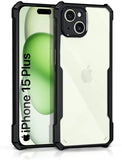 VAKIBO Super Premium Black Border Transparent Case With Corner Protection & Camera Protection Suitable for iPhone 15 Plus