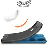 VAKIBO Carbon Fiber Brushed Black Coloured Soft TPU Back Cover Case With Camera Protection Ring Suitable for Infinix Smart 5