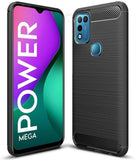 VAKIBO Carbon Fiber Brushed Black Coloured Soft TPU Back Cover Case With Camera Protection Ring Suitable for Infinix Smart 5