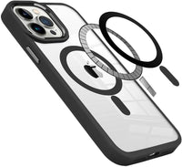 VAKIBO Megnatic Magsafe Black Coloured Soft with Hard back Back Cover Case With Camera Protection Ring Suitable for iPhone 13 Pro Max