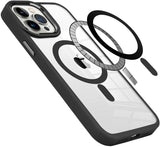 VAKIBO Megnatic Magsafe Black Coloured Soft with Hard back Back Cover Case With Camera Protection Ring Suitable for iPhone 13 Pro Max