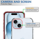 VAKIBO Premium Clear 2MM Thick Transparent Soft TPU Rubber Back Cover Case With Camera Protection Suitable for iPhone 15 Plus