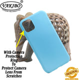 VAKIBO 1.2 MM Thick Sky Blue Coloured Soft TPU Rubber Back Cover Case With Camera Protection Ring Suitable for Apple iPhone 11