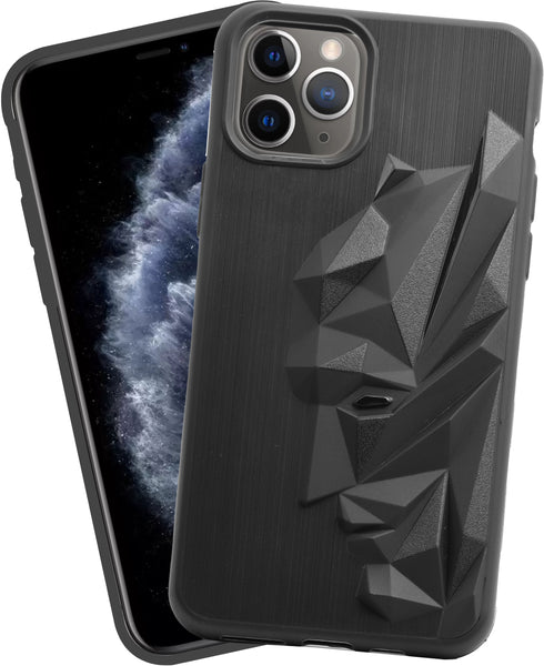 VAKIBO Bat Man 3D Mask Design Black Coloured Soft TPU Back Cover Case With Camera Protection Ring Suitable for Apple iPhone 11 Pro