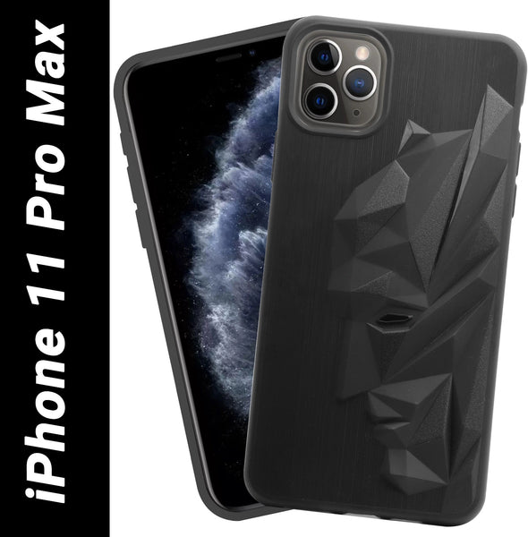 VAKIBO Bat Man 3D Mask Design Black Coloured Soft TPU Back Cover Case With Camera Protection Ring Suitable for iPhone 11 Pro Max