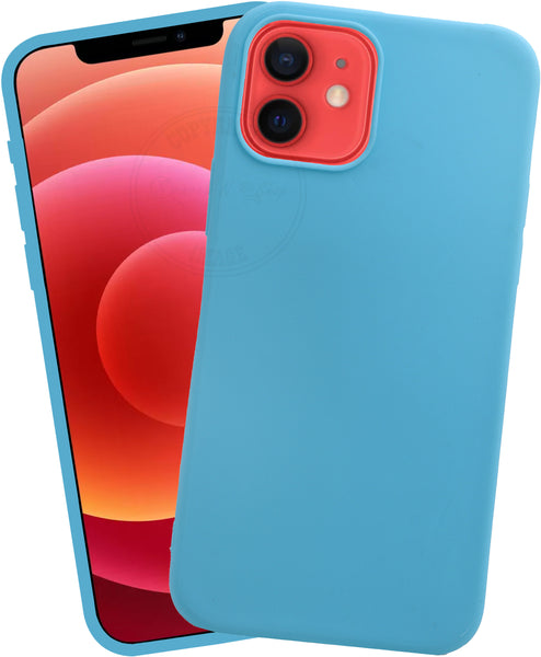 VAKIBO 1.2 MM Thick Sky Blue Coloured Soft TPU Rubber Back Cover Case With Camera Protection Ring Suitable for Apple iPhone 12