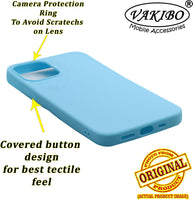 VAKIBO 1.2 MM Thick Sky Blue Coloured Soft TPU Rubber Back Cover Case With Camera Protection Ring Suitable for Apple iPhone 12