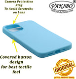 VAKIBO 1.2 MM Thick Sky Blue Coloured Soft TPU Rubber Back Cover Case With Camera Protection Ring Suitable for Apple iPhone 12
