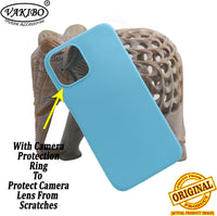 VAKIBO 1.2 MM Thick Sky Blue Coloured Soft TPU Rubber Back Cover Case With Camera Protection Ring Suitable for Apple iPhone 12